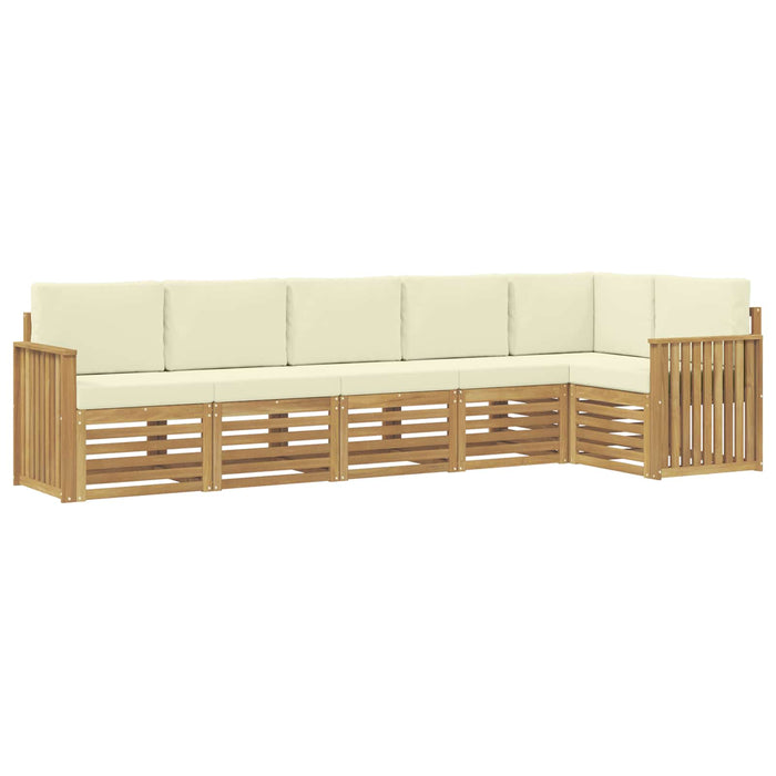 Set de canapele de exterior 6 pcs Alb și crem - WALTI WALTI