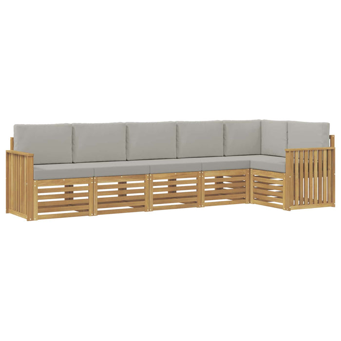Set de canapele de exterior 6 pcs Alb și gri deschis WALTI