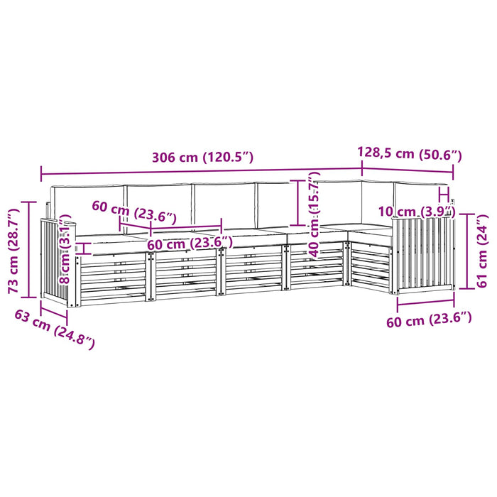 Set de canapele de exterior 6 pcs Alb și antracit WALTI
