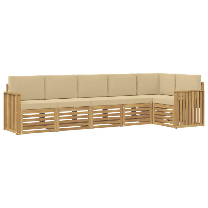 Set de canapele de exterior 6 pcs Alb și Bej - WALTI WALTI
