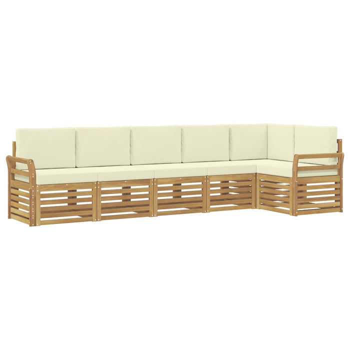 Set de canapele de exterior 6 pcs Alb și crem - WALTI WALTI