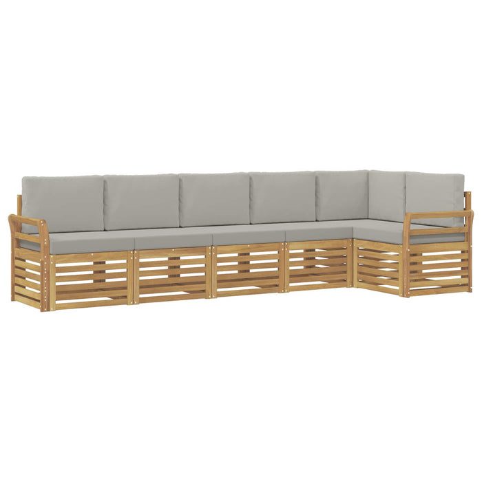 Set de canapele de exterior 6 pcs Alb și gri deschis WALTI