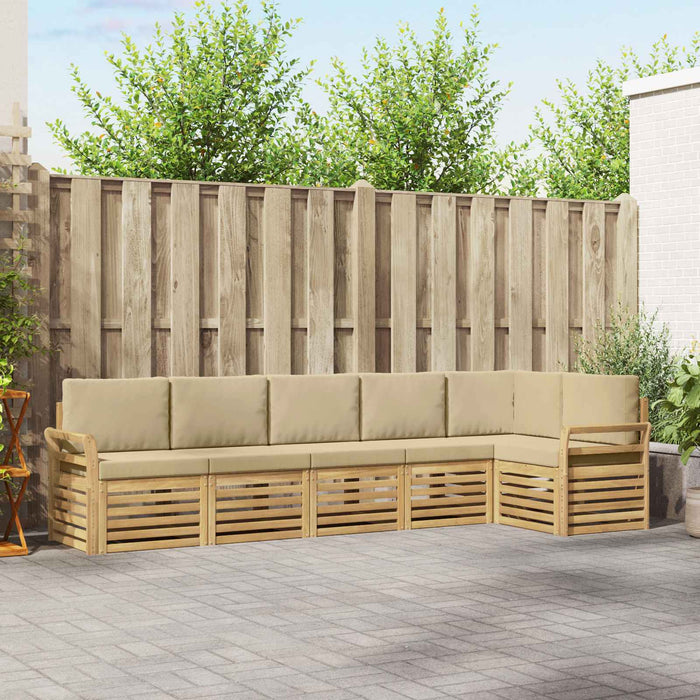 Set de canapele de exterior 6 pcs Alb și Bej - WALTI WALTI