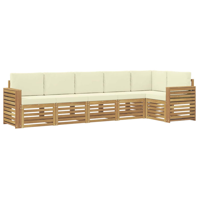 Set de canapele de exterior 6 pcs Alb și crem - WALTI WALTI