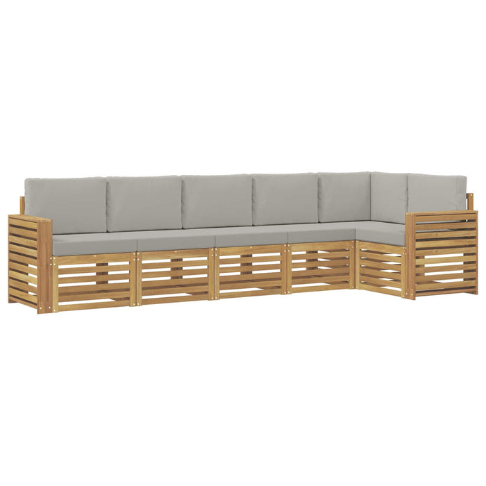 Set de canapele de exterior 6 pcs Alb și gri deschis WALTI