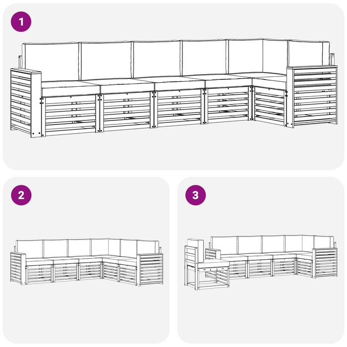 Set de canapele de exterior 6 pcs Alb și antracit WALTI