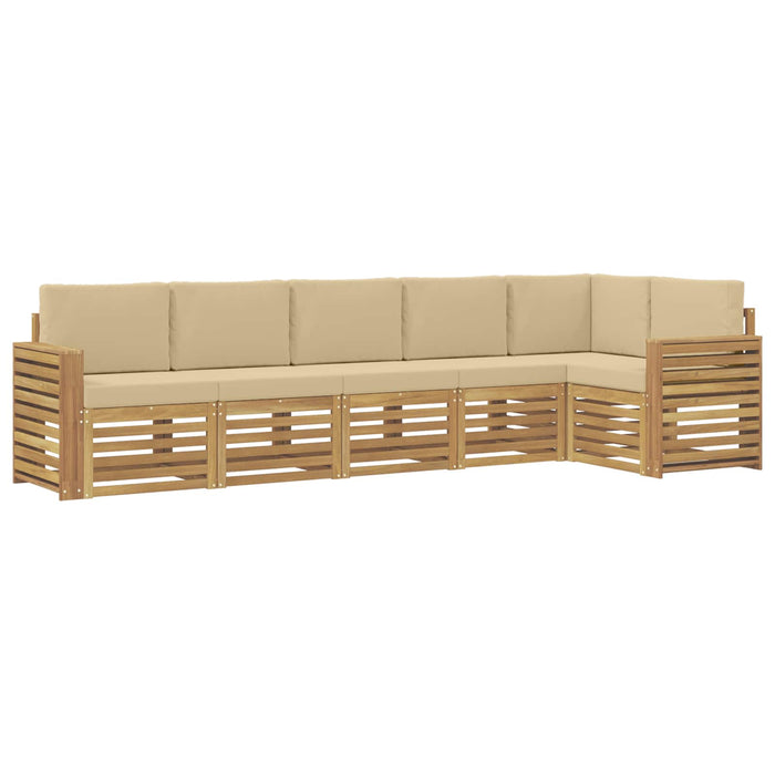Set de canapele de exterior 6 pcs Alb și Bej - WALTI WALTI