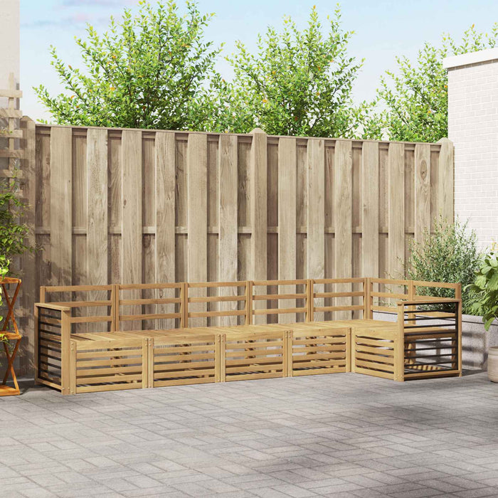 Set de canapele de exterior 6 pcs Alb 306 x 128,5 x 73 cm WALTI