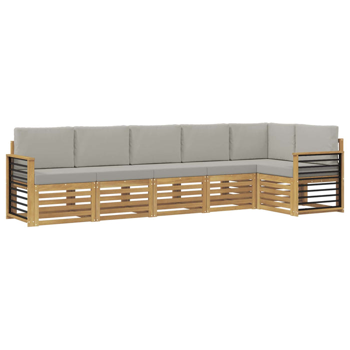 Set de canapele de exterior 6 pcs Alb și gri deschis WALTI