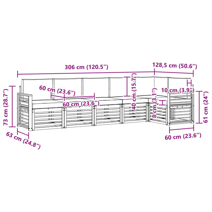 Set de canapele de exterior 6 pcs Alb și gri deschis WALTI