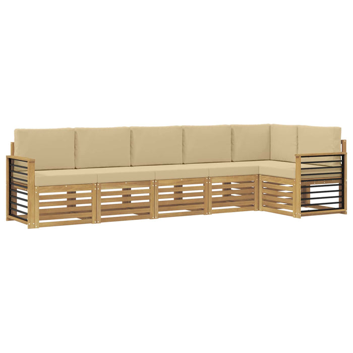 Set de canapele de exterior 6 pcs Alb și Bej WALTI