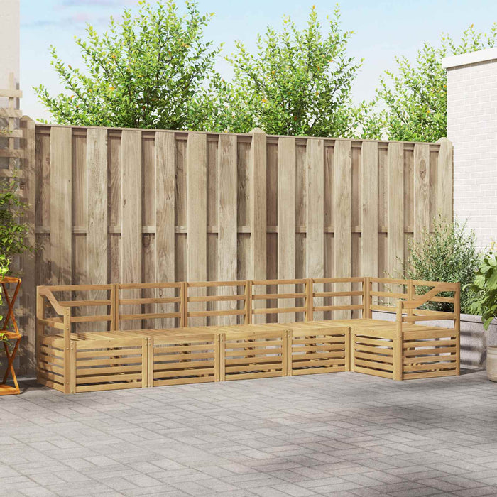 Set de canapele de exterior 6 pcs Alb 304 x 126,5 x 73 cm WALTI