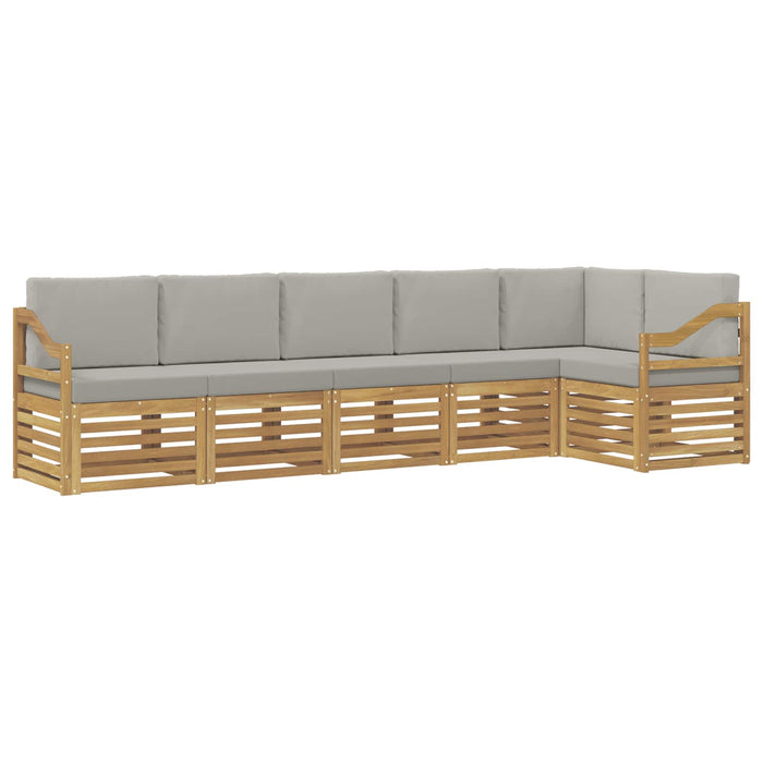 Set de canapele de exterior 6 pcs Alb și gri deschis WALTI