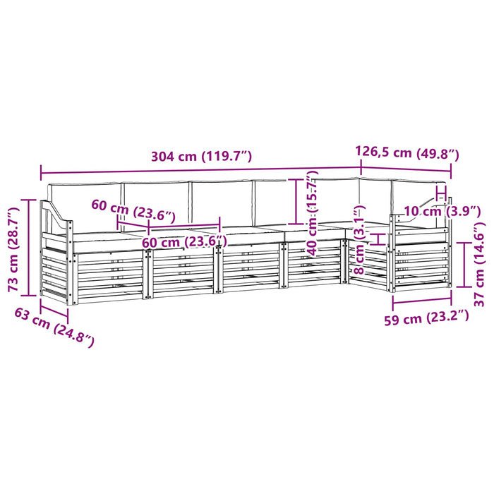 Set de canapele de exterior 6 pcs Alb și gri deschis WALTI