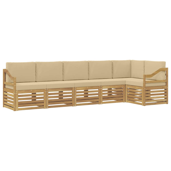 Set de canapele de exterior 6 pcs Alb și Bej WALTI