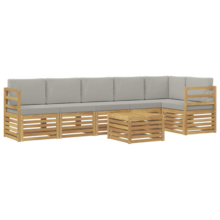Set de canapele de exterior 7 pcs Alb și gri deschis WALTI