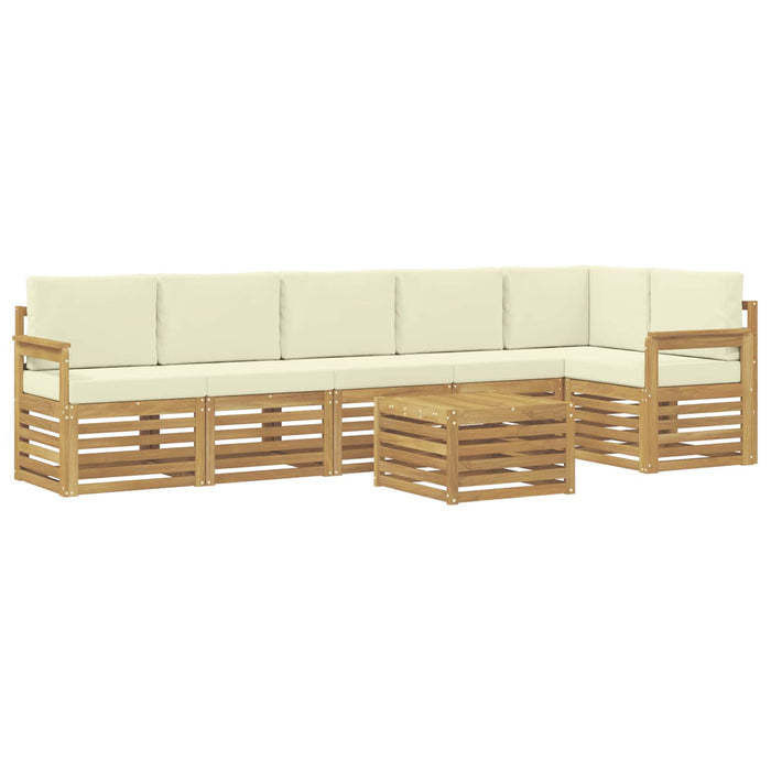 Set de canapele de exterior 7 pcs Alb și crem 59 x 59 x 37 cm WALTI