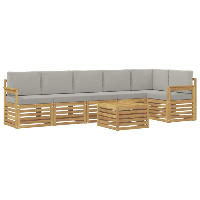 Set de canapele de exterior 7 pcs Alb și gri deschis WALTI