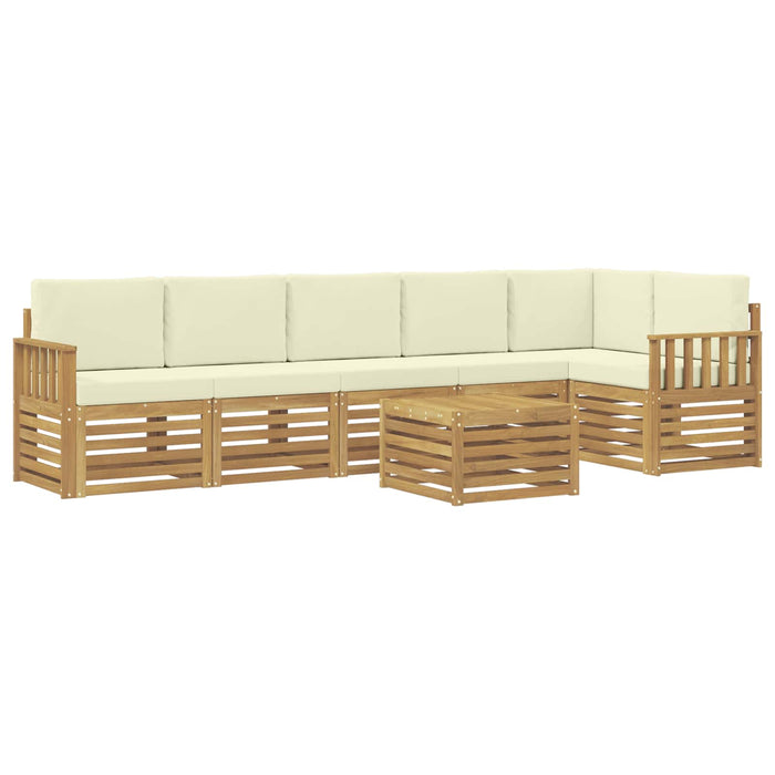 Set de canapele de exterior 7 pcs Alb și crem 59 x 59 x 37 cm WALTI