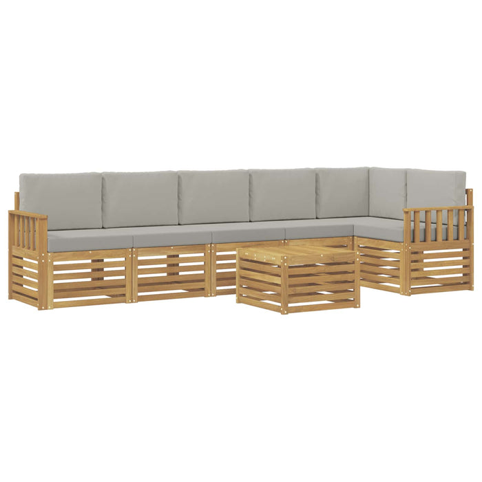 Set de canapele de exterior 7 pcs Alb și gri deschis WALTI