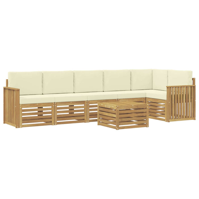 Set de canapele de exterior 7 pcs Alb și crem 59 x 59 x 37 cm - WALTI WALTI