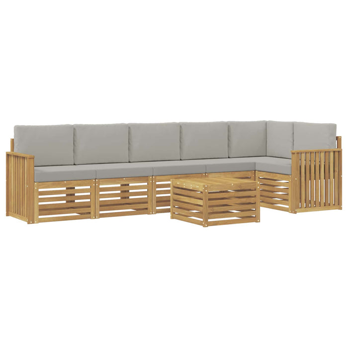 Set de canapele de exterior 7 pcs Alb și gri deschis WALTI