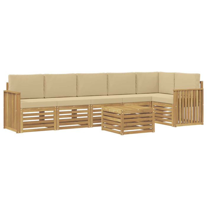 Set de canapele de exterior 7 pcs Alb și Bej 59 x 59 x 37 cm - WALTI WALTI
