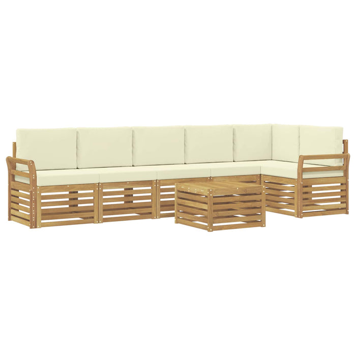 Set de canapele de exterior 7 pcs Alb și crem 59 x 59 x 37 cm - WALTI WALTI