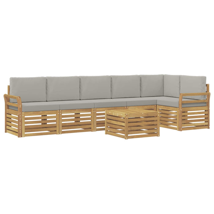 Set de canapele de exterior 7 pcs Alb și gri deschis WALTI