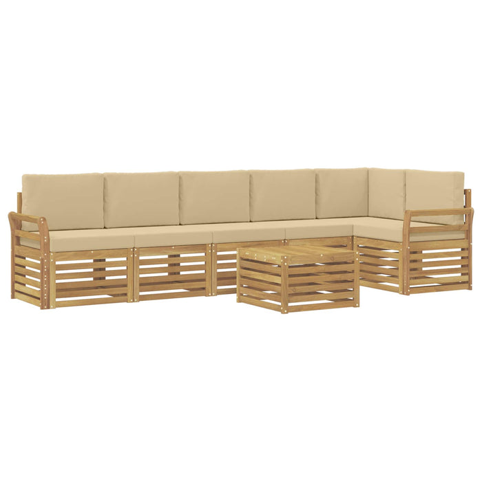Set de canapele de exterior 7 pcs Alb și Bej 59 x 59 x 37 cm - WALTI WALTI