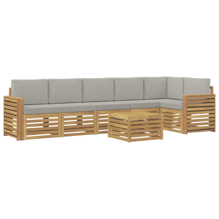 Set de canapele de exterior 7 pcs Alb și gri deschis - WALTI WALTI