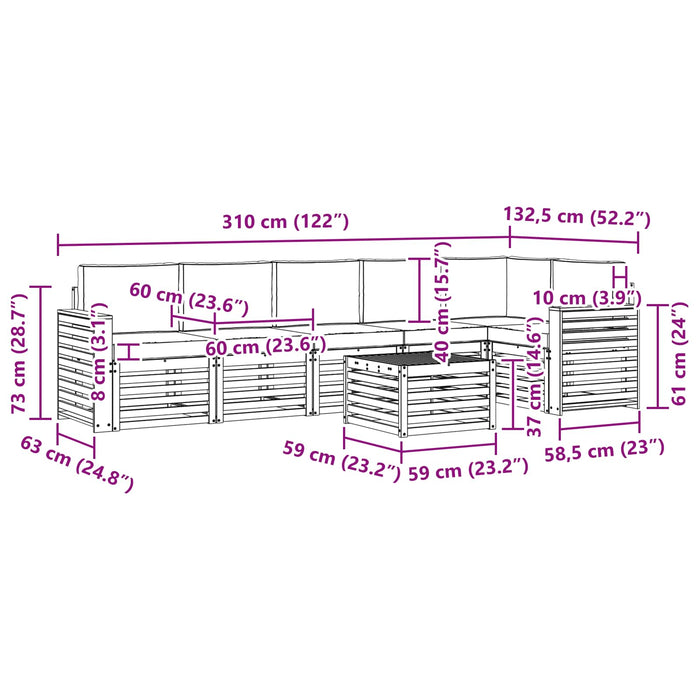 Set de canapele de exterior 7 pcs Alb și antracit WALTI