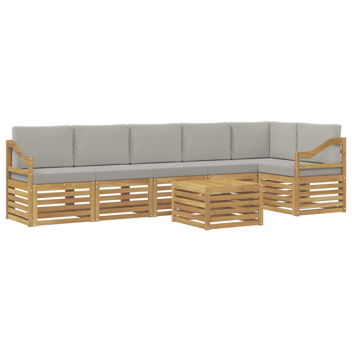 Set de canapele de exterior 7 pcs Alb și gri deschis WALTI