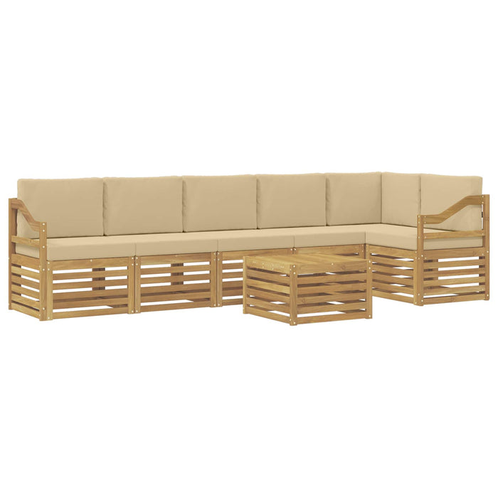 Set de canapele de exterior 7 pcs Alb și Bej 59 x 59 x 37 cm WALTI