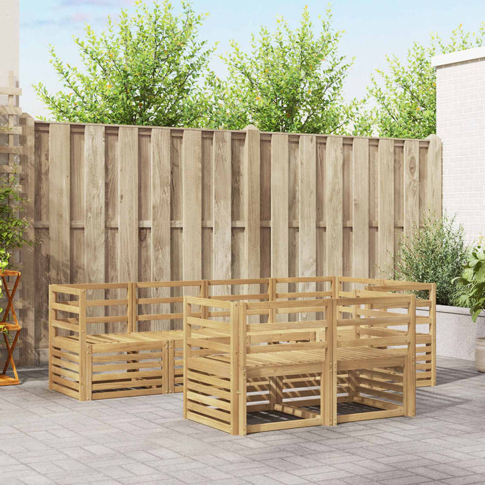 Set de canapele de exterior 7 pcs Alb 245 x 126,5 x 73 cm WALTI