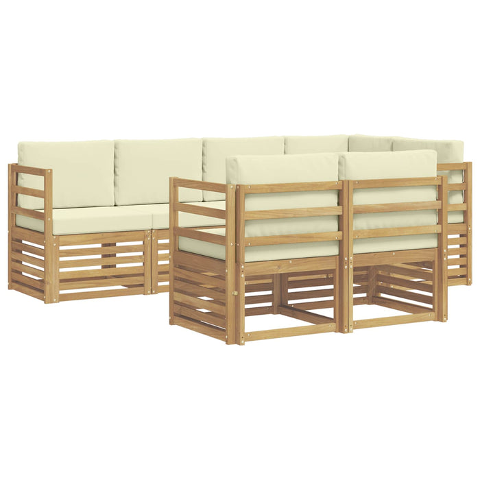 Set canapea sectională cu pernă 7 pcs Alb și crem WALTI