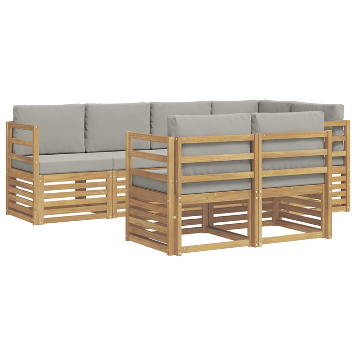 Set de canapele de exterior 7 pcs Alb și gri deschis WALTI