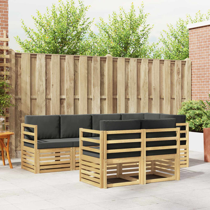 Set de canapele de exterior 7 pcs Alb și antracit WALTI