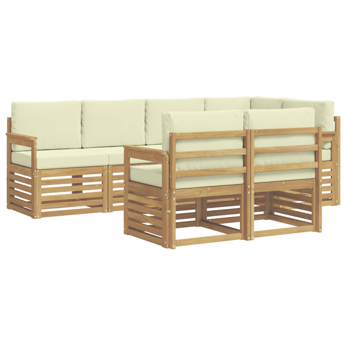 Set de canapele de exterior 7 pcs Alb și crem WALTI