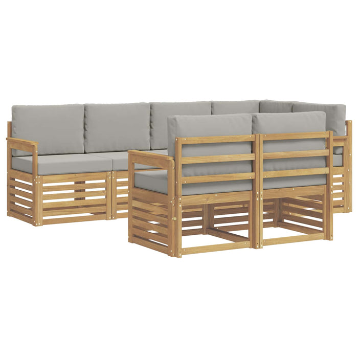 Set de canapele de exterior 7 pcs Alb și gri deschis WALTI