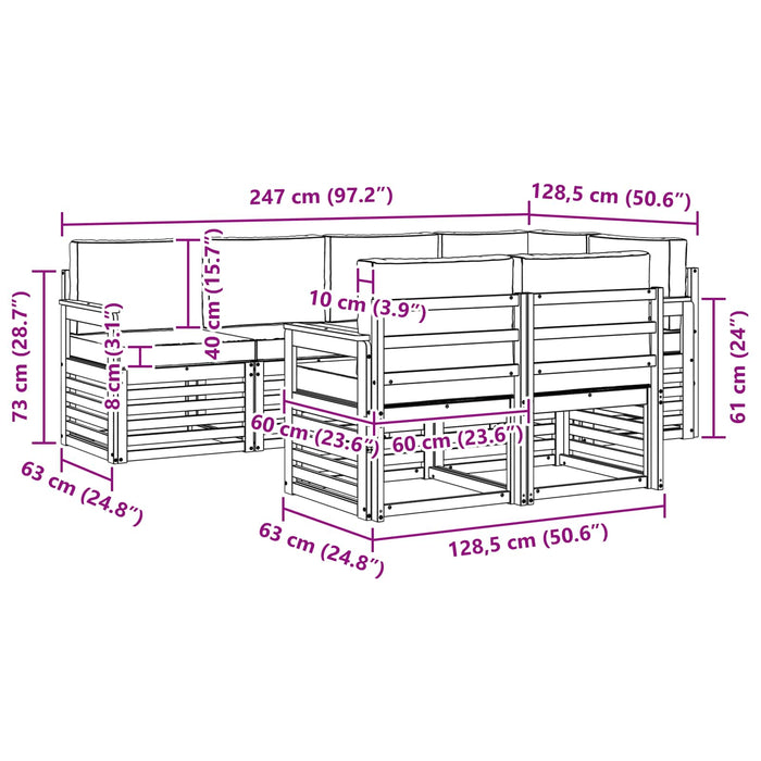 Set de canapele de exterior 7 pcs Alb și antracit WALTI