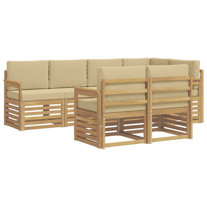 Set de canapele de exterior 7 pcs Alb și Bej WALTI