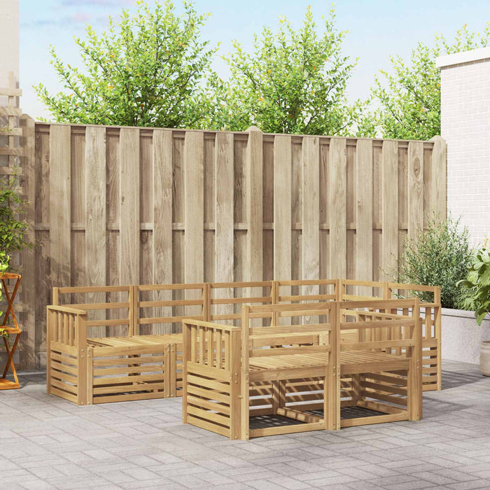 Set de canapele de exterior 7 pcs Alb 247 x 128,5 x 73 cm WALTI