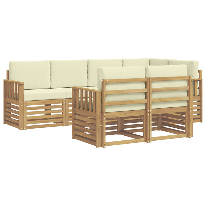 Set de canapele de exterior 7 pcs Alb și crem WALTI