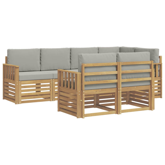 Set de canapele de exterior 7 pcs Alb și gri deschis WALTI
