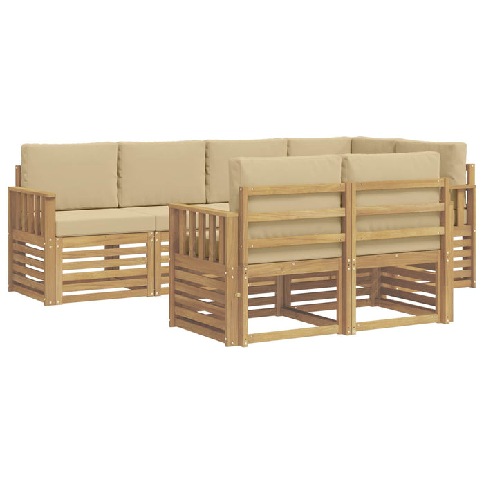 Set de canapele de exterior 7 pcs Alb și Bej WALTI