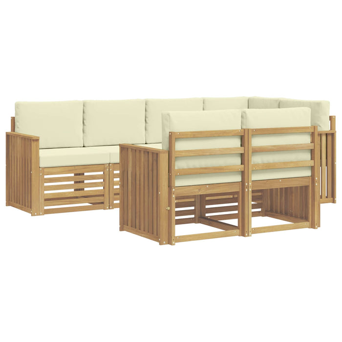 Set de canapele de exterior 7 pcs Alb și crem - WALTI WALTI