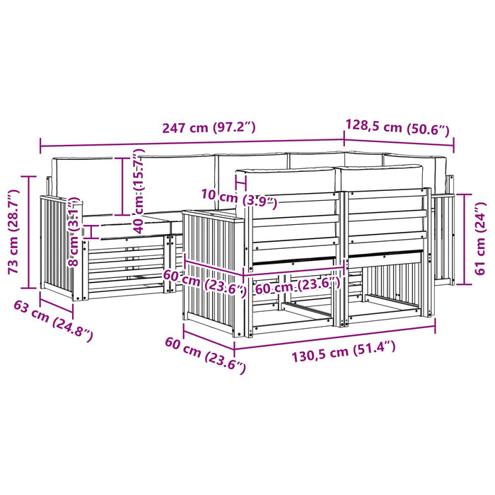 Set de canapele de exterior 7 pcs Alb și antracit WALTI