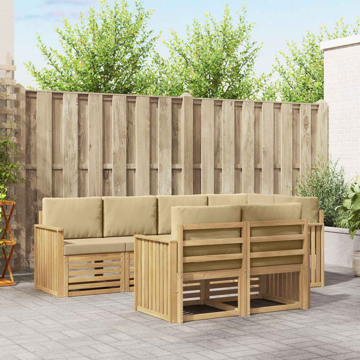 Set de canapele de exterior 7 pcs Alb și Bej - WALTI WALTI