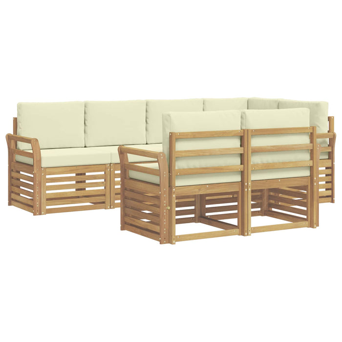 Set de canapele de exterior 7 pcs Alb și crem - WALTI WALTI